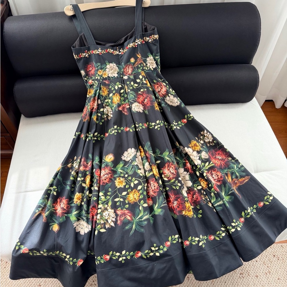 Agua by Agua Bendita Black Floral Midi Dress - Picture 9 of 9